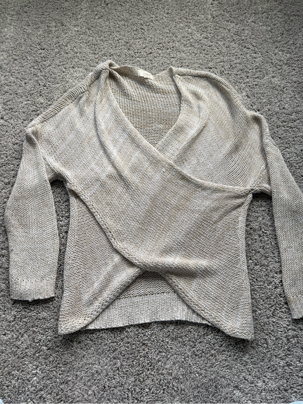 Cream Front wrap Women's Sweater